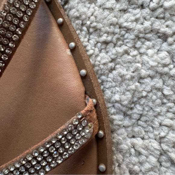 Steve Madden sandals LOOMI embellished Slip On 3 strap Rhinestone Studded 10 - Picture 11 of 15